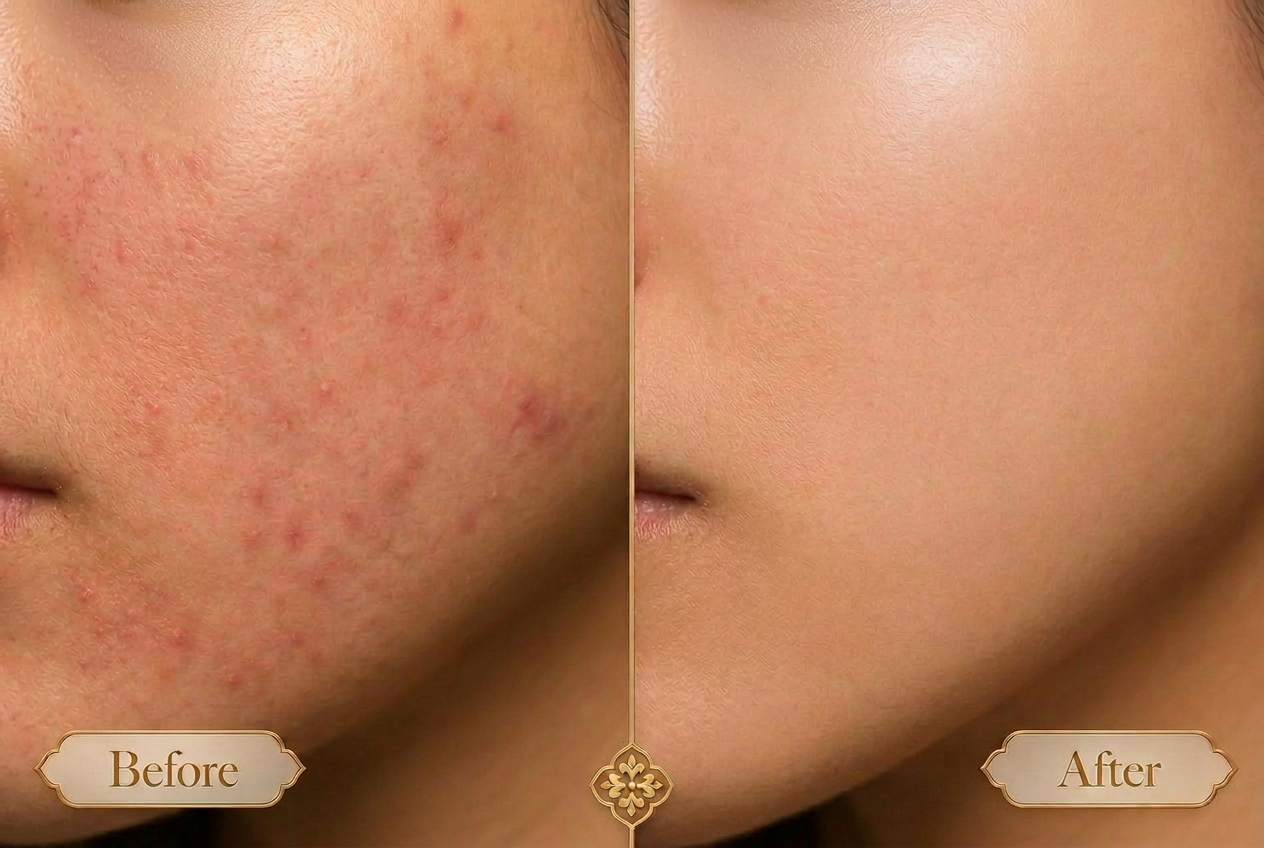Before and after comparison for Acne Removal