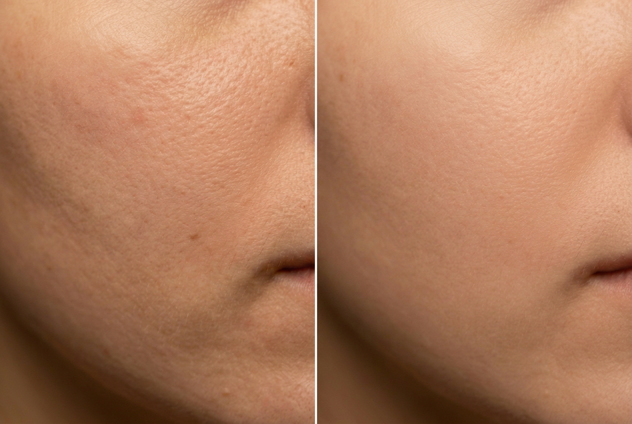 Before and after comparison for PRP for Skin